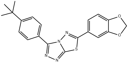 6-(1,3-benzodioxol-5-yl)-3-(4-tert-butylphenyl)[1,2,4]triazolo[3,4-b][1,3,4]thiadiazole Struktur