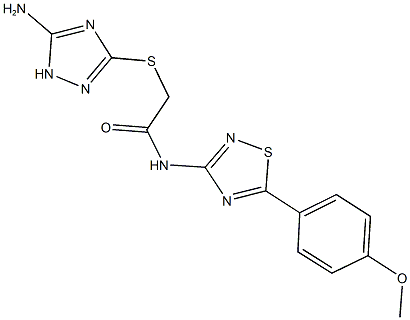 2-[(5-amino-1H-1,2,4-triazol-3-yl)sulfanyl]-N-[5-(4-methoxyphenyl)-1,2,4-thiadiazol-3-yl]acetamide Struktur