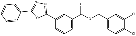 3,4-dichlorobenzyl 3-(5-phenyl-1,3,4-oxadiazol-2-yl)benzoate Struktur