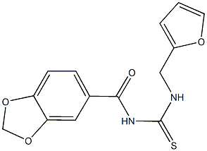 N-(1,3-benzodioxol-5-ylcarbonyl)-N'-(2-furylmethyl)thiourea Struktur