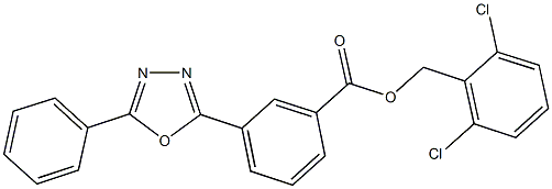 2,6-dichlorobenzyl 3-(5-phenyl-1,3,4-oxadiazol-2-yl)benzoate Struktur