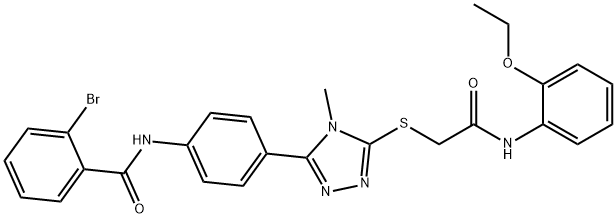 2-bromo-N-[4-(5-{[2-(2-ethoxyanilino)-2-oxoethyl]sulfanyl}-4-methyl-4H-1,2,4-triazol-3-yl)phenyl]benzamide Struktur