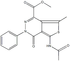 methyl 5-(acetylamino)-7-methyl-4-oxo-3-phenyl-3,4-dihydrothieno[3,4-d]pyridazine-1-carboxylate Struktur