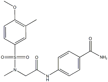 4-({[[(4-methoxy-3-methylphenyl)sulfonyl](methyl)amino]acetyl}amino)benzamide Struktur