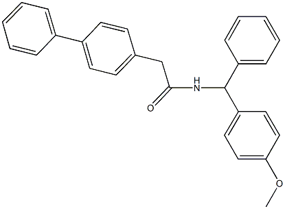 2-[1,1'-biphenyl]-4-yl-N-[(4-methoxyphenyl)(phenyl)methyl]acetamide Struktur