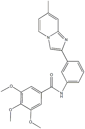 3,4,5-trimethoxy-N-[3-(7-methylimidazo[1,2-a]pyridin-2-yl)phenyl]benzamide Struktur