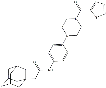 2-(1-adamantyl)-N-{4-[4-(2-thienylcarbonyl)-1-piperazinyl]phenyl}acetamide Struktur