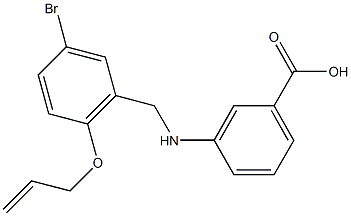 3-{[2-(allyloxy)-5-bromobenzyl]amino}benzoic acid Struktur