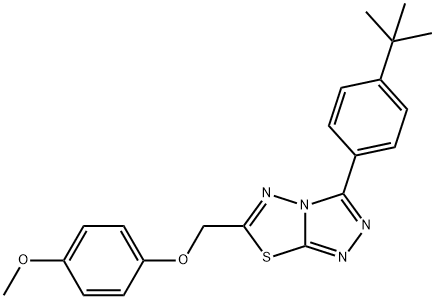 3-(4-tert-butylphenyl)-6-[(4-methoxyphenoxy)methyl][1,2,4]triazolo[3,4-b][1,3,4]thiadiazole Struktur