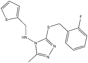 3-[(2-fluorobenzyl)sulfanyl]-5-methyl-N-(2-thienylmethyl)-4H-1,2,4-triazol-4-amine Struktur