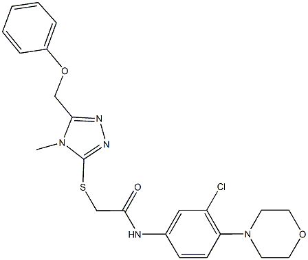 N-[3-chloro-4-(4-morpholinyl)phenyl]-2-{[4-methyl-5-(phenoxymethyl)-4H-1,2,4-triazol-3-yl]sulfanyl}acetamide Struktur