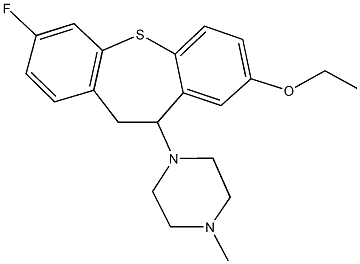 1-(8-ethoxy-3-fluoro-10,11-dihydrodibenzo[b,f]thiepin-10-yl)-4-methylpiperazine Struktur