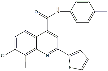 7-chloro-8-methyl-N-(4-methylphenyl)-2-(2-thienyl)-4-quinolinecarboxamide Struktur