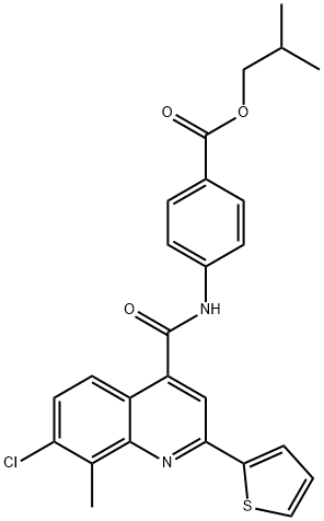 isobutyl 4-({[7-chloro-8-methyl-2-(2-thienyl)-4-quinolinyl]carbonyl}amino)benzoate Struktur