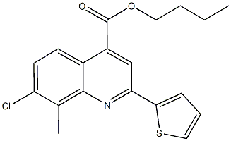 butyl 7-chloro-8-methyl-2-(2-thienyl)-4-quinolinecarboxylate Struktur