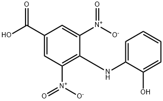 4-(2-hydroxyanilino)-3,5-dinitrobenzoic acid Struktur