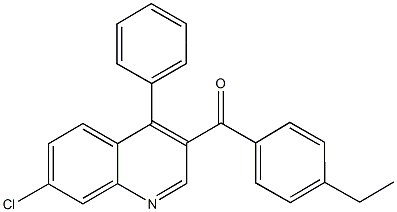 (7-chloro-4-phenyl-3-quinolinyl)(4-ethylphenyl)methanone Struktur