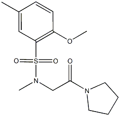 2-methoxy-N,5-dimethyl-N-[2-oxo-2-(1-pyrrolidinyl)ethyl]benzenesulfonamide Struktur