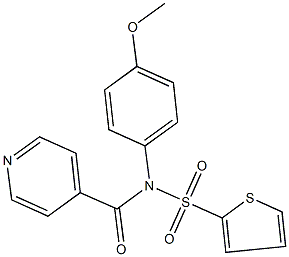 N-isonicotinoyl-N-(4-methoxyphenyl)-2-thiophenesulfonamide Struktur