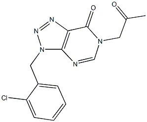 3-(2-chlorobenzyl)-6-(2-oxopropyl)-3,6-dihydro-7H-[1,2,3]triazolo[4,5-d]pyrimidin-7-one Struktur