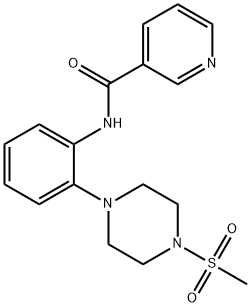 N-{2-[4-(methylsulfonyl)-1-piperazinyl]phenyl}nicotinamide Struktur