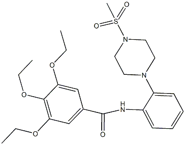 3,4,5-triethoxy-N-{2-[4-(methylsulfonyl)-1-piperazinyl]phenyl}benzamide Struktur