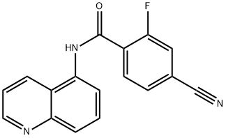 4-cyano-2-fluoro-N-(5-quinolinyl)benzamide Struktur