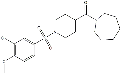 4-{[4-(1-azepanylcarbonyl)-1-piperidinyl]sulfonyl}-2-chlorophenyl methyl ether Struktur