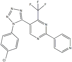 5-[1-(4-chlorophenyl)-1H-tetraazol-5-yl]-2-(4-pyridinyl)-4-(trifluoromethyl)pyrimidine Struktur