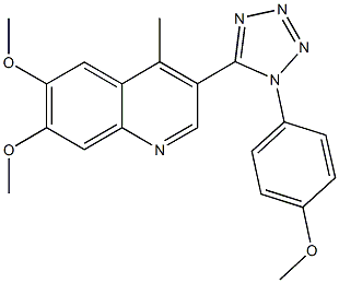 6,7-dimethoxy-3-[1-(4-methoxyphenyl)-1H-tetraazol-5-yl]-4-methylquinoline Struktur