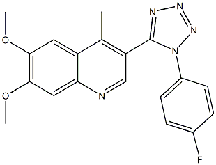 3-[1-(4-fluorophenyl)-1H-tetraazol-5-yl]-6,7-dimethoxy-4-methylquinoline Struktur