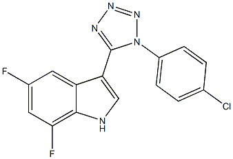 3-[1-(4-chlorophenyl)-1H-tetraazol-5-yl]-5,7-difluoro-1H-indole Struktur