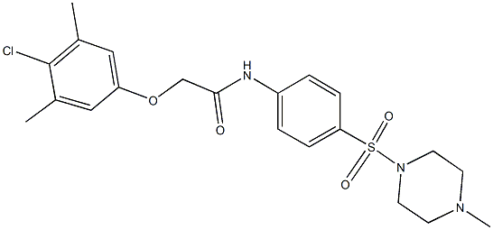 2-(4-chloro-3,5-dimethylphenoxy)-N-{4-[(4-methyl-1-piperazinyl)sulfonyl]phenyl}acetamide Struktur