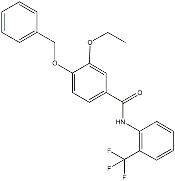 4-(benzyloxy)-3-ethoxy-N-[2-(trifluoromethyl)phenyl]benzamide Struktur