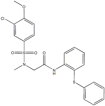 2-[[(3-chloro-4-methoxyphenyl)sulfonyl](methyl)amino]-N-[2-(phenylsulfanyl)phenyl]acetamide Struktur