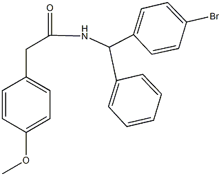 N-[(4-bromophenyl)(phenyl)methyl]-2-(4-methoxyphenyl)acetamide Struktur