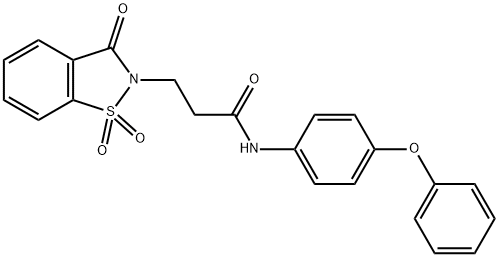 3-(1,1-dioxido-3-oxo-1,2-benzisothiazol-2(3H)-yl)-N-(4-phenoxyphenyl)propanamide Struktur