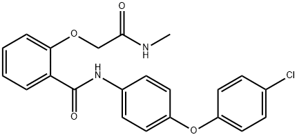 N-[4-(4-chlorophenoxy)phenyl]-2-[2-(methylamino)-2-oxoethoxy]benzamide Struktur