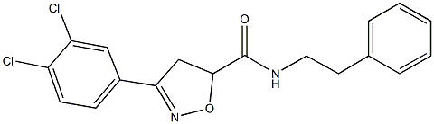 3-(3,4-dichlorophenyl)-N-(2-phenylethyl)-4,5-dihydro-5-isoxazolecarboxamide Struktur