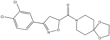 8-{[3-(3,4-dichlorophenyl)-4,5-dihydro-5-isoxazolyl]carbonyl}-1,4-dioxa-8-azaspiro[4.5]decane Struktur