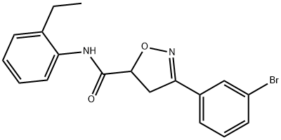 3-(3-bromophenyl)-N-(2-ethylphenyl)-4,5-dihydro-5-isoxazolecarboxamide Struktur