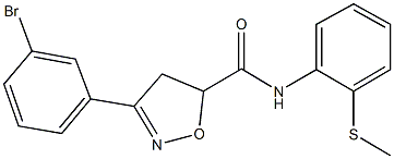 3-(3-bromophenyl)-N-[2-(methylsulfanyl)phenyl]-4,5-dihydro-5-isoxazolecarboxamide Struktur