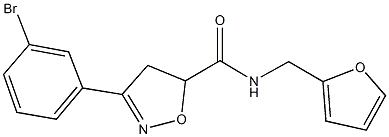 3-(3-bromophenyl)-N-(2-furylmethyl)-4,5-dihydro-5-isoxazolecarboxamide Struktur