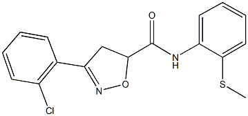 3-(2-chlorophenyl)-N-[2-(methylsulfanyl)phenyl]-4,5-dihydro-5-isoxazolecarboxamide Struktur