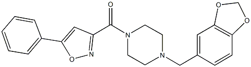 1-(1,3-benzodioxol-5-ylmethyl)-4-[(5-phenyl-3-isoxazolyl)carbonyl]piperazine Struktur