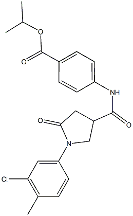 isopropyl 4-({[1-(3-chloro-4-methylphenyl)-5-oxo-3-pyrrolidinyl]carbonyl}amino)benzoate Struktur