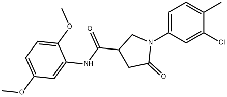 1-(3-chloro-4-methylphenyl)-N-(2,5-dimethoxyphenyl)-5-oxo-3-pyrrolidinecarboxamide Struktur