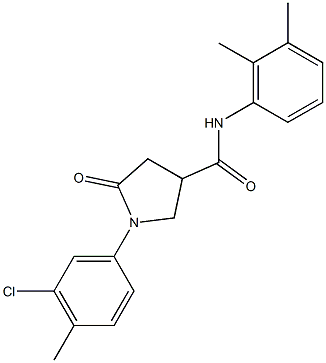 1-(3-chloro-4-methylphenyl)-N-(2,3-dimethylphenyl)-5-oxo-3-pyrrolidinecarboxamide Struktur