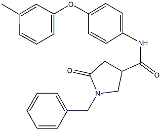 1-benzyl-N-[4-(3-methylphenoxy)phenyl]-5-oxo-3-pyrrolidinecarboxamide Struktur