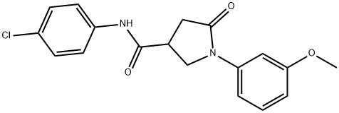 N-(4-chlorophenyl)-1-(3-methoxyphenyl)-5-oxo-3-pyrrolidinecarboxamide Struktur